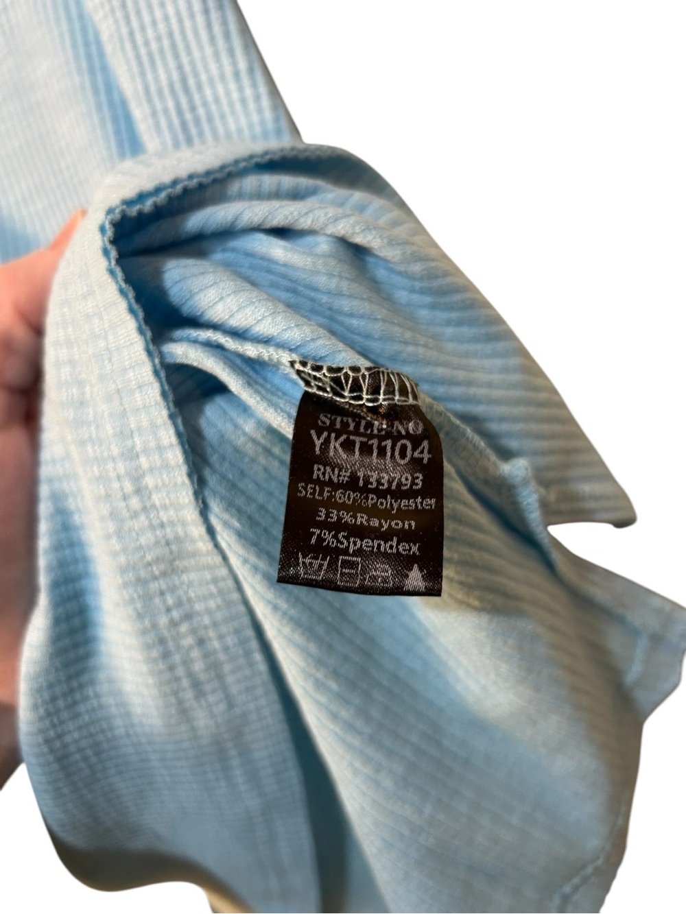 POL Powder Blue Lace-Trim V-Neck Top - Picture 5 of 7